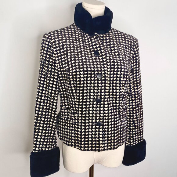 HoundsTooth Fur Jacket - Byblos by Gianni Versace and Alan Cleave - Picture 1 of 8